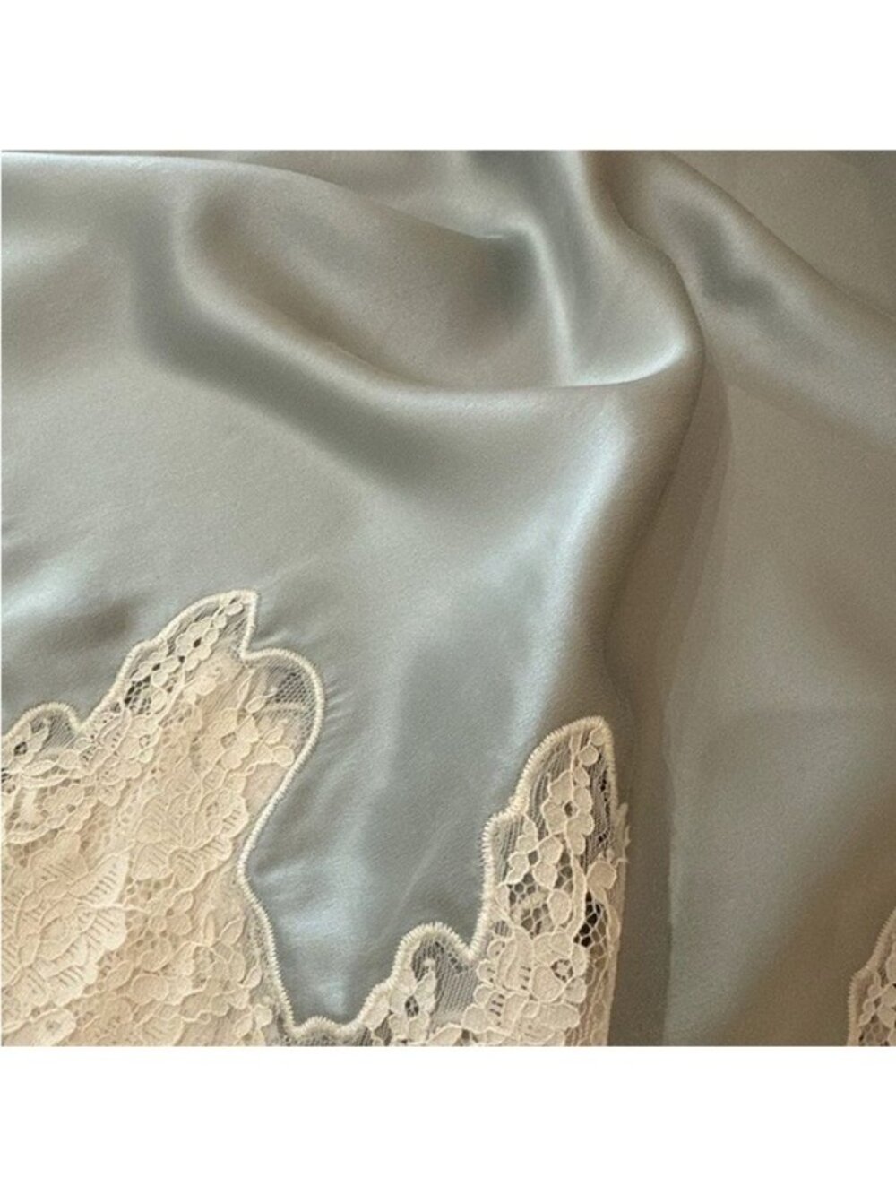 Doen Elowen Skirt Dusty Blue Silk Lace, S - Picture 12 of 14